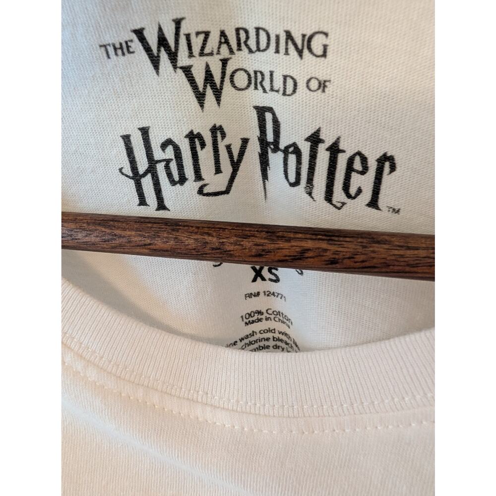 Harry Potter Hogwarts Classic t-shirt w rugby sleeves Y2K Vintage SZ XS - Picture 5 of 6